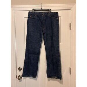 Vintage Levis Orange Tab Men 517 Boot Cut Denim Jean 40x30 Dark Wash Blue